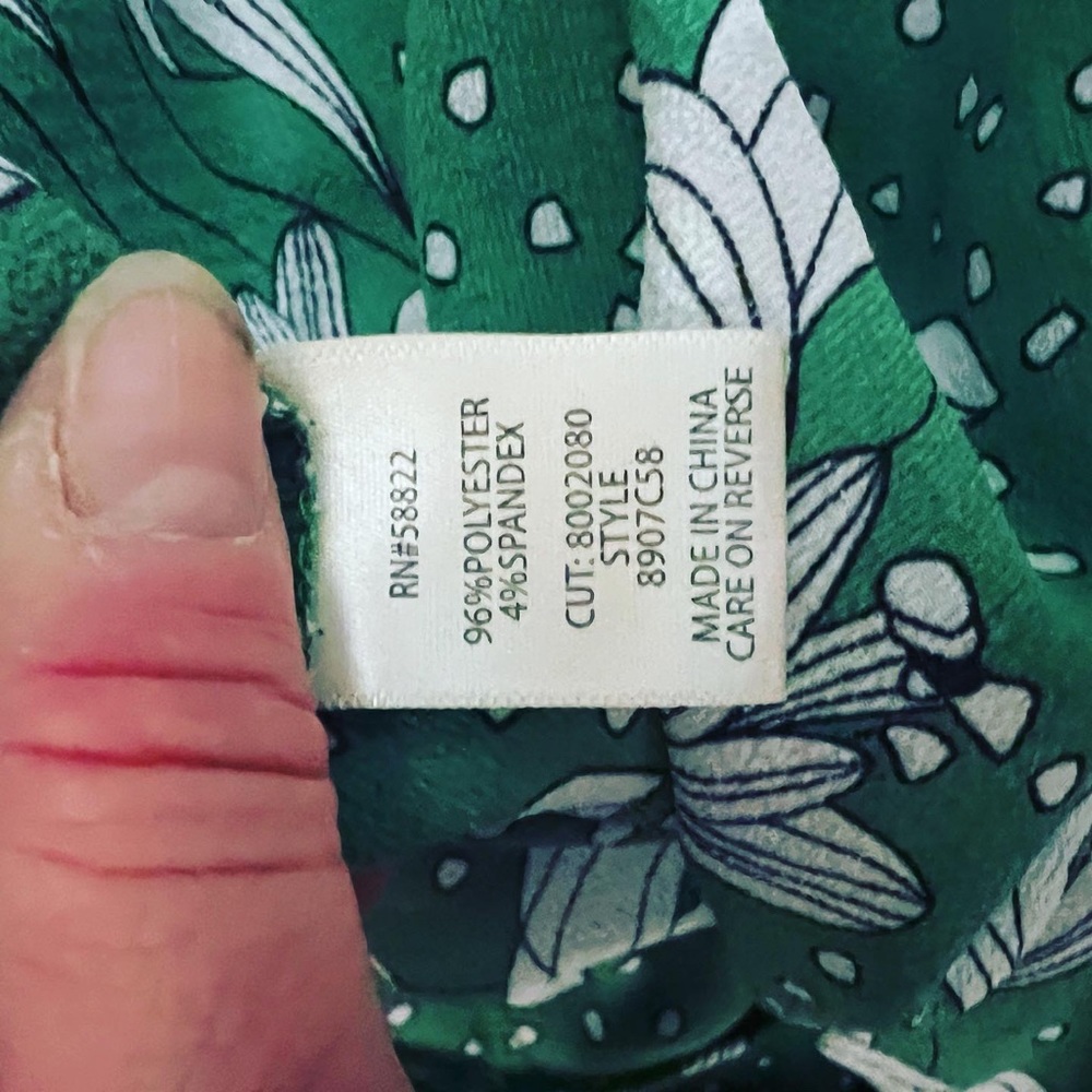 💚 MAX STUDIO KELLY GREEN FLORAL RUFFLE TRUE WRAP RUFFLE DRESS XL Dress - Picture 10 of 10